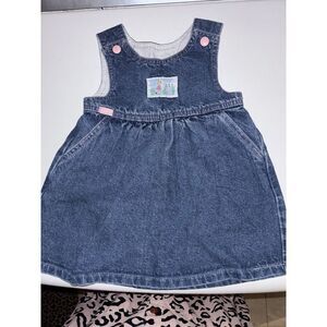 Vintage Denim Dress 80S Lee Jean Jumper size 3T Dimensions In Pictures (2437)